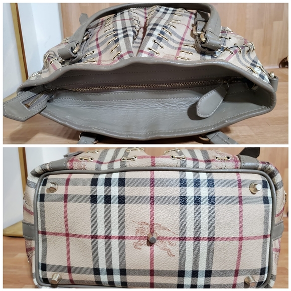 Burberry Lowry Tote Haymarket Check PVC and Leather Bag - Picture 7 of 10